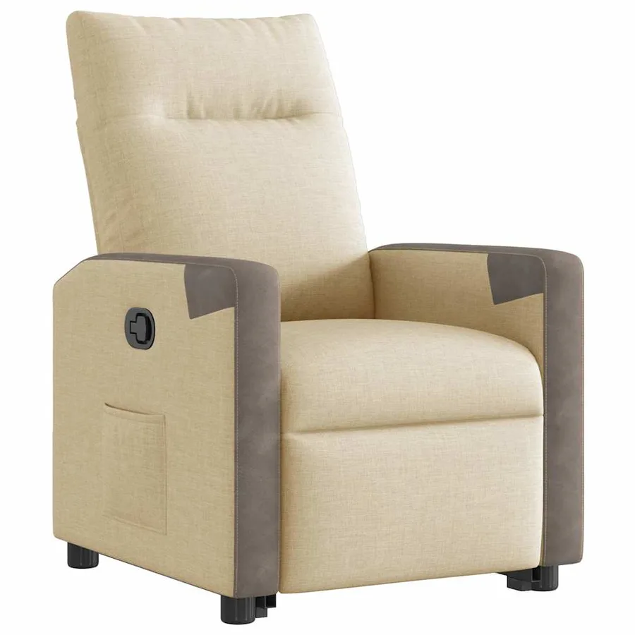 Fauteuil inclinable Crème Tissu - 4