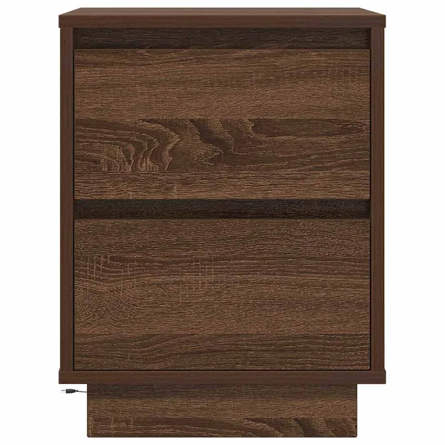 Table de chevet avec lumières LED chêne marron 38x34x50 cm - 6