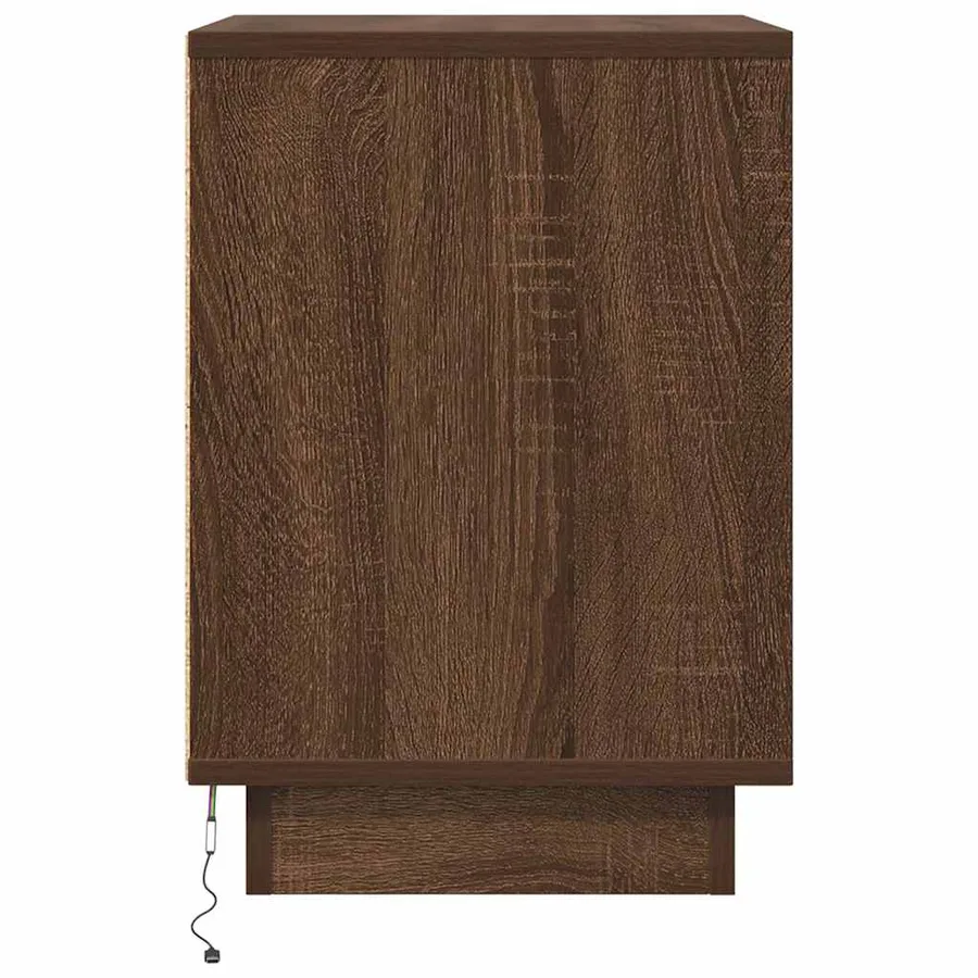 Table de chevet avec lumières LED chêne marron 38x34x50 cm - 7