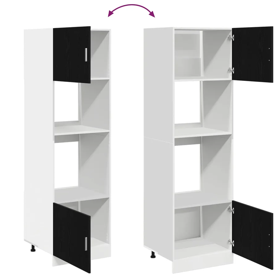 Armoire suspendue Chêne noir 60 x 57 x 207 cm Bois d'ingénierie - 9