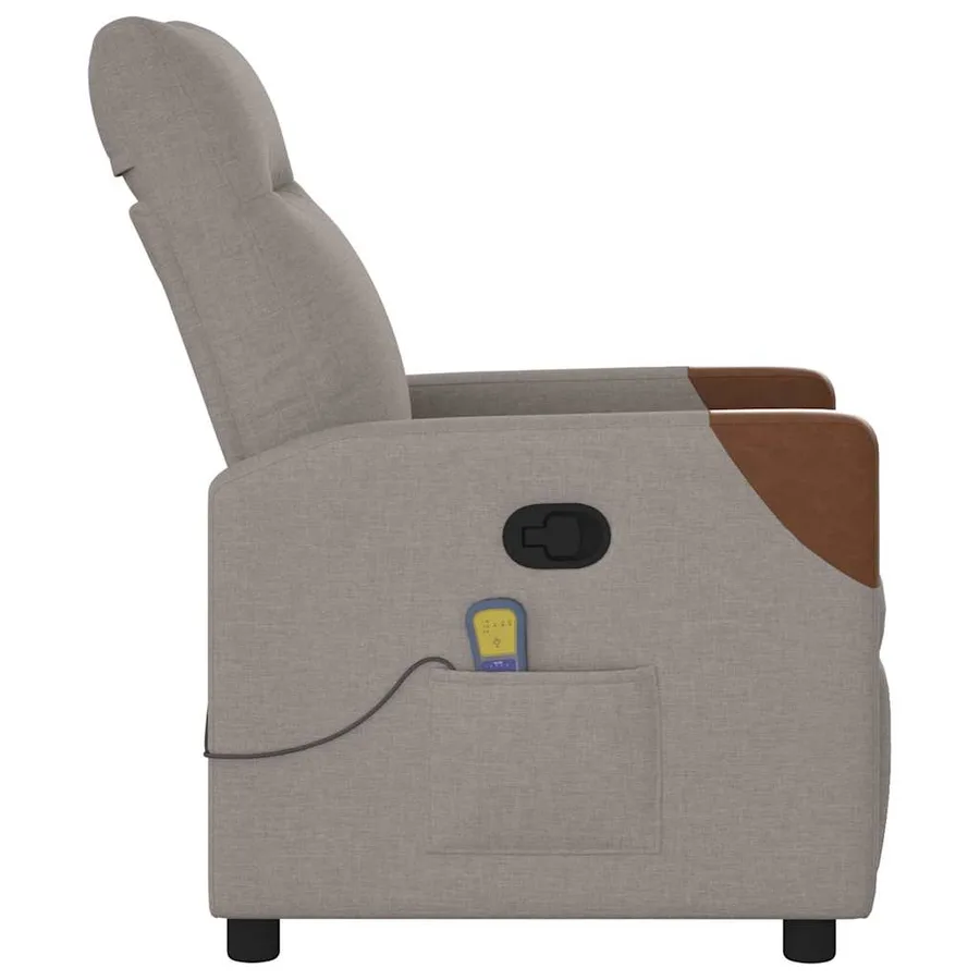 Fauteuil de massage inclinable Taupe Tissu - 4