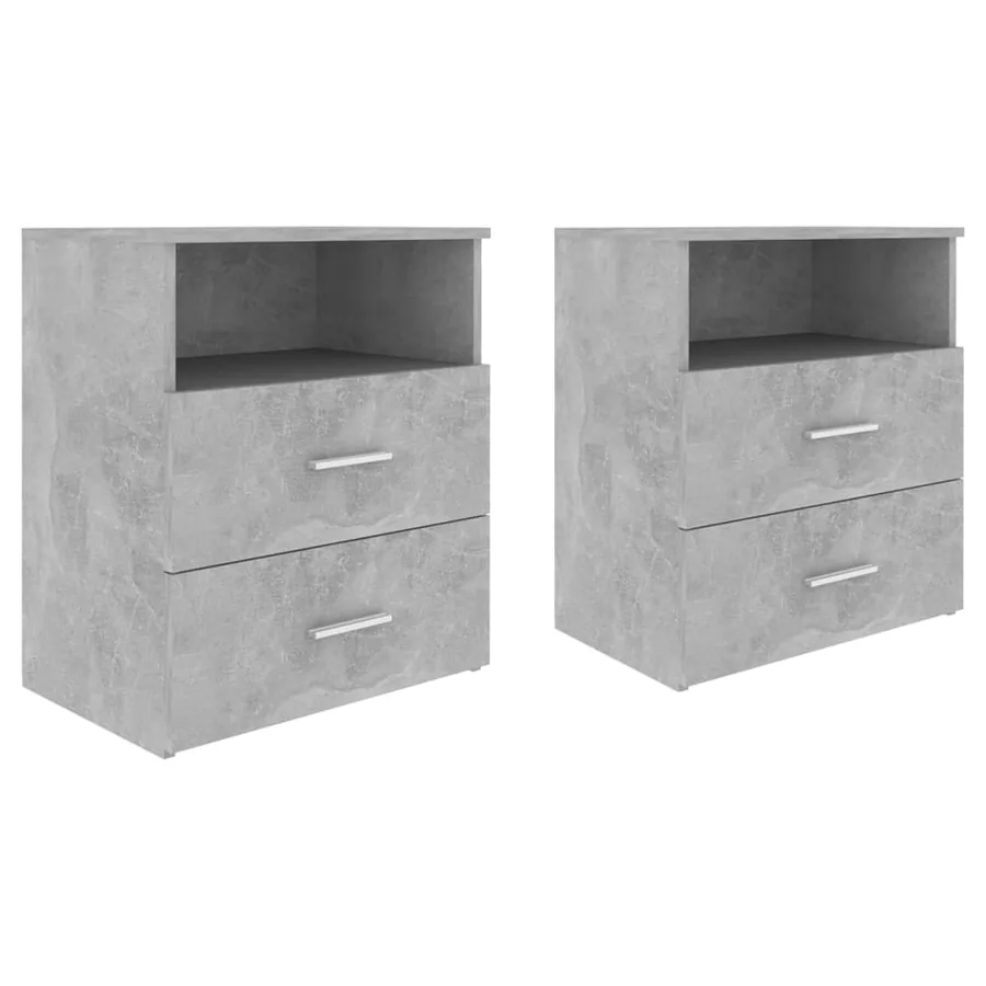 Tables de chevet 2 pcs Gris béton 50x32x60 cm - 2