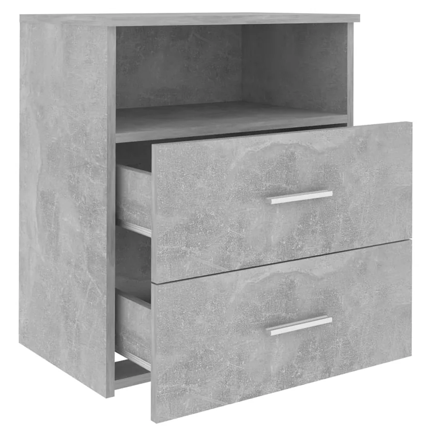 Tables de chevet 2 pcs Gris béton 50x32x60 cm - 5