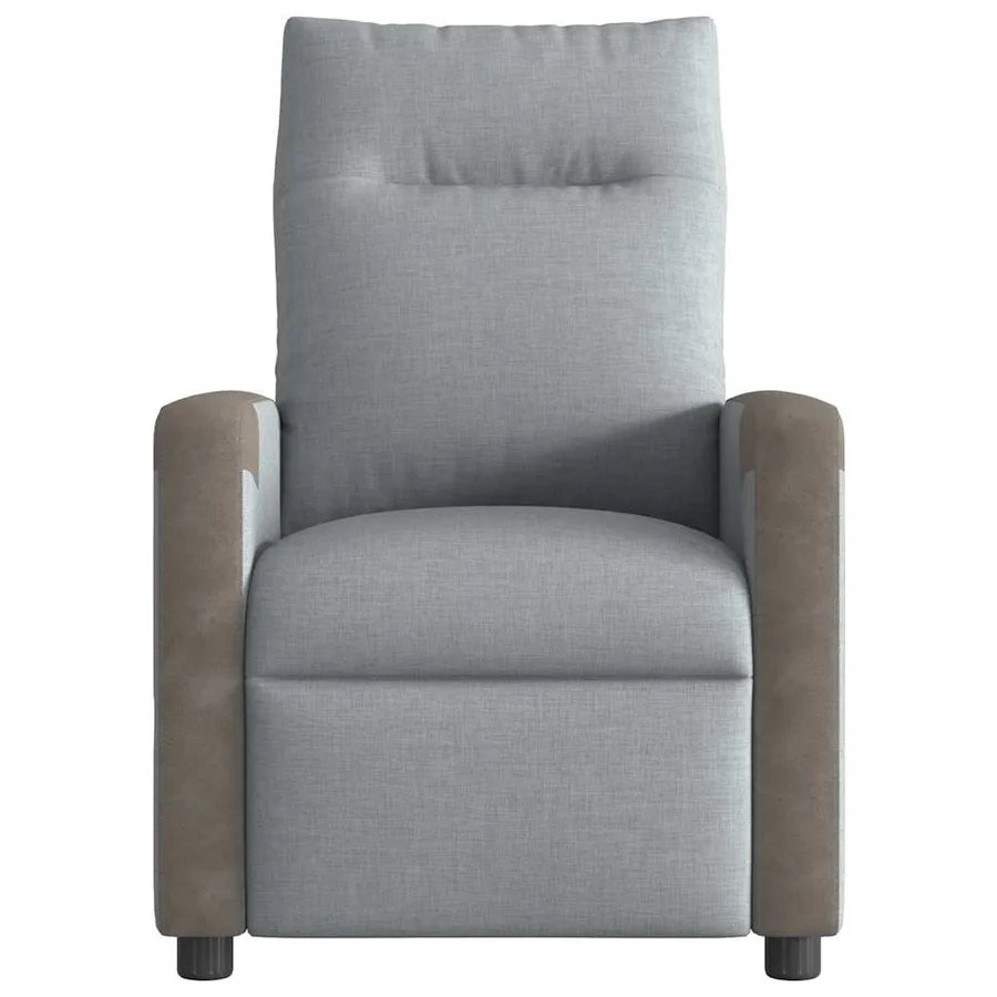 Fauteuil de massage inclinable électrique gris clair tissu - 4