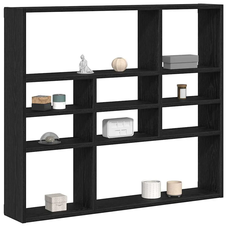 Étagère murale en chêne noir 90 x 16 x 78 cm bois d'ingénierie - 4