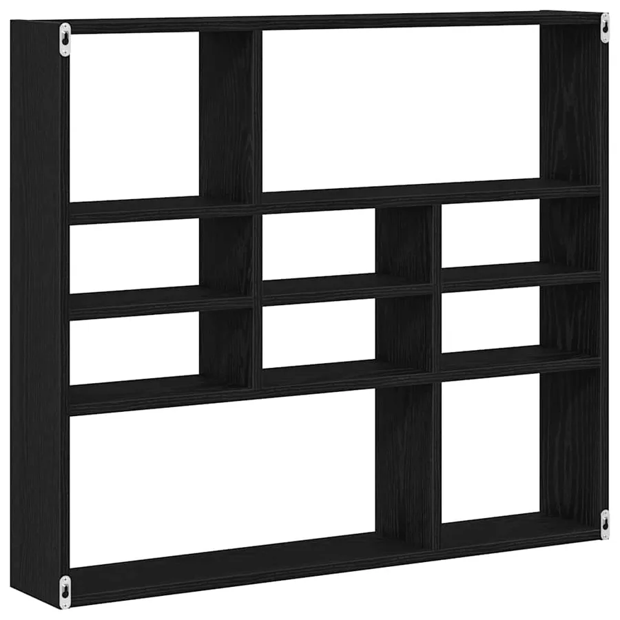 Étagère murale en chêne noir 90 x 16 x 78 cm bois d'ingénierie - 7