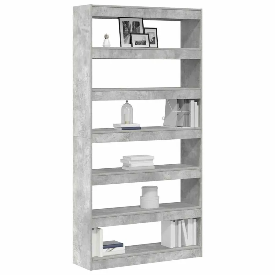 Bibliothèque Gris béton 100 x 30 x 198 cm Bois d'ingénierie - 3
