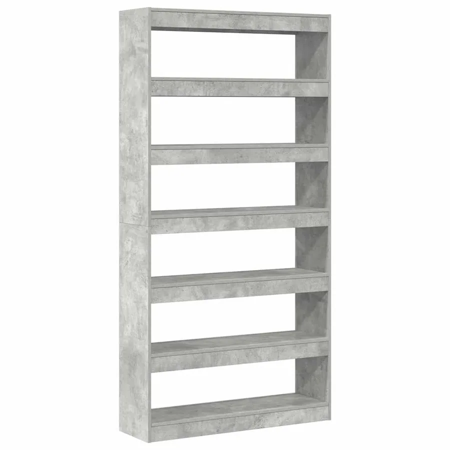 Bibliothèque Gris béton 100 x 30 x 198 cm Bois d'ingénierie - 7