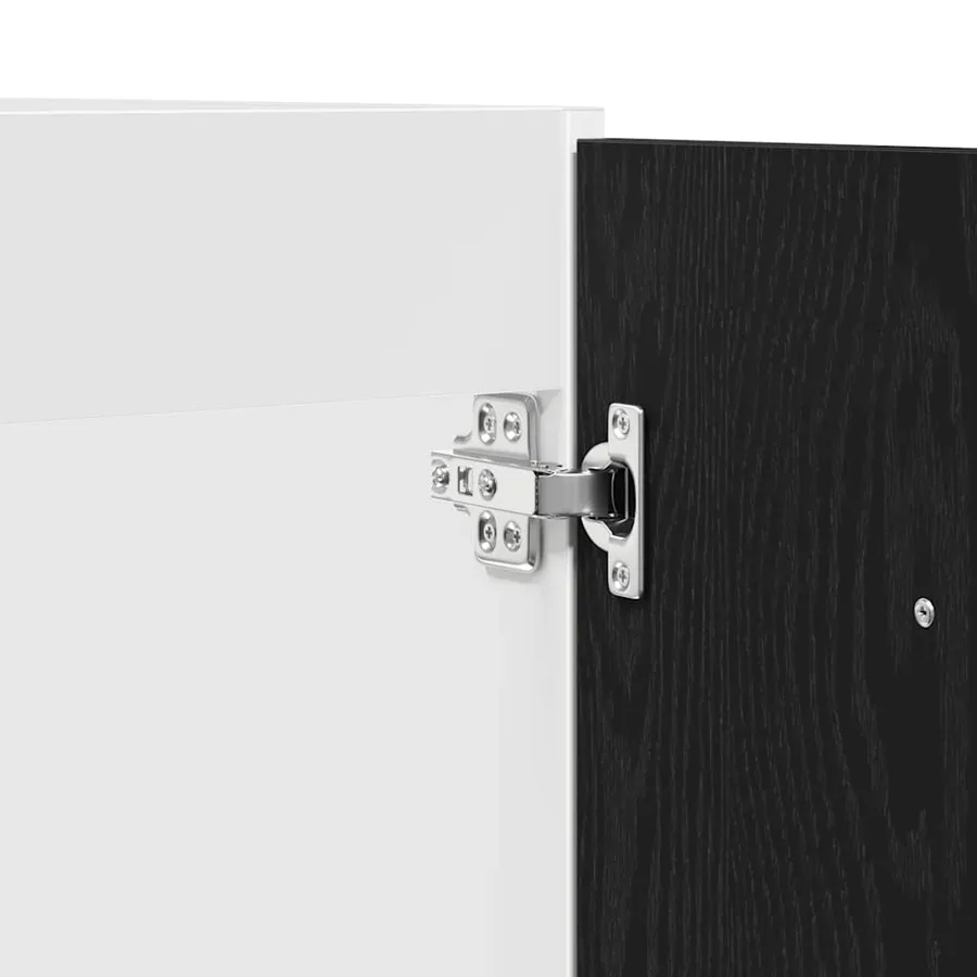Meuble Bas d'Évier Chêne Noir 80x46x81,5 cm Bois Ingénieré - 10