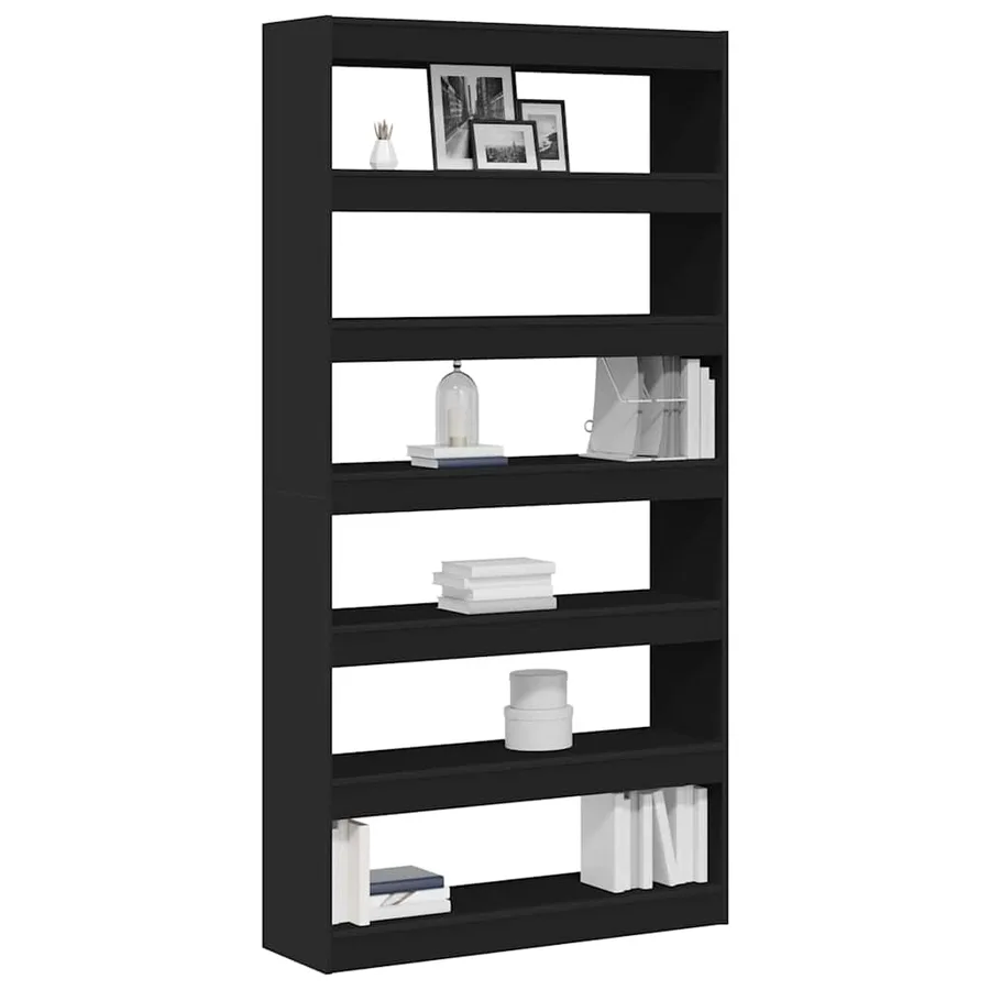 Bibliothèque Noir 100 x 30 x 198 cm Bois d'ingénierie - 3