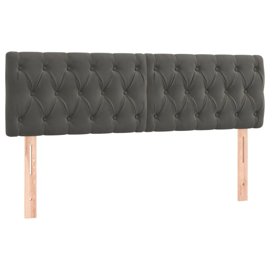 Têtes de lit Gris foncé 144x7x78/88 cm Velours - 2