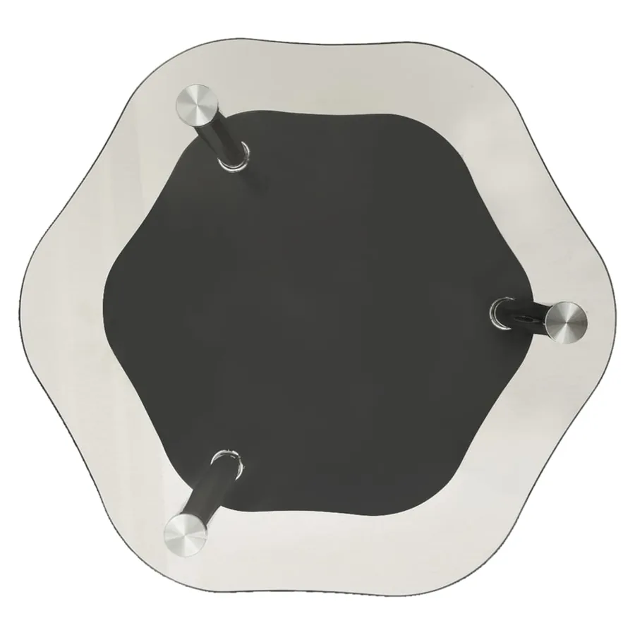 Table 2 niveaux Transparent et noir 38x38x50 cm Verre trempé - 3