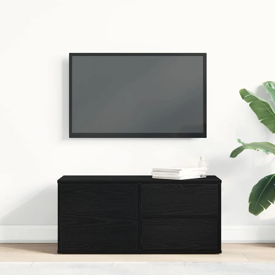Meuble TV Chêne noir 80 x 34 x 36 cm Bois d'ingénierie - 4