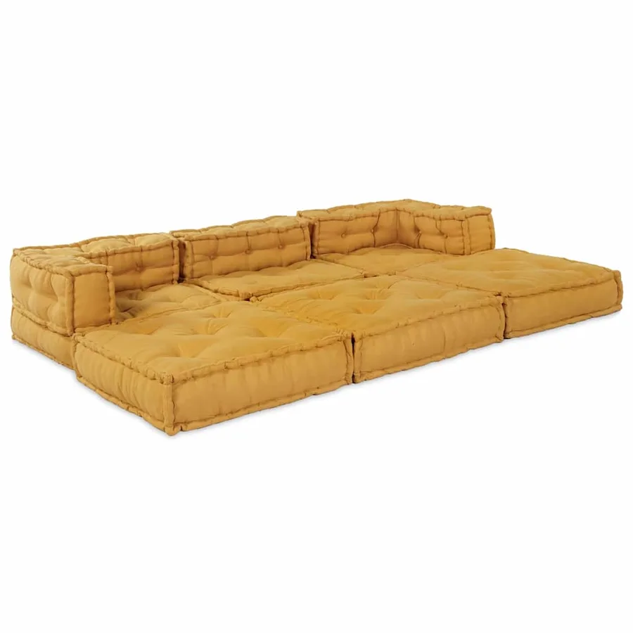 Unité de canapé modulaire 2 pcs Jaune 140 x 70 x 56 cm Tissu - 2