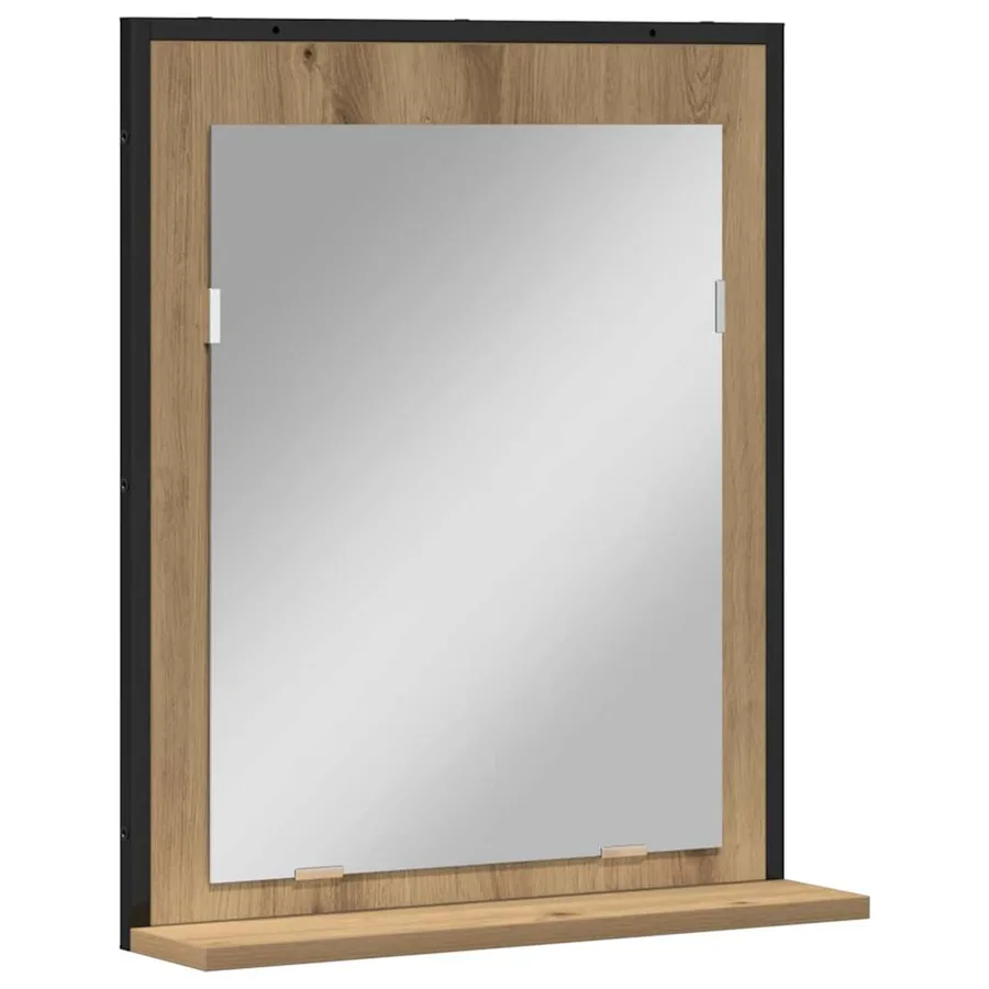 Miroir chêne artisanal 50 x 12 x 60 cm Verre et Bois Ingénierie - 2