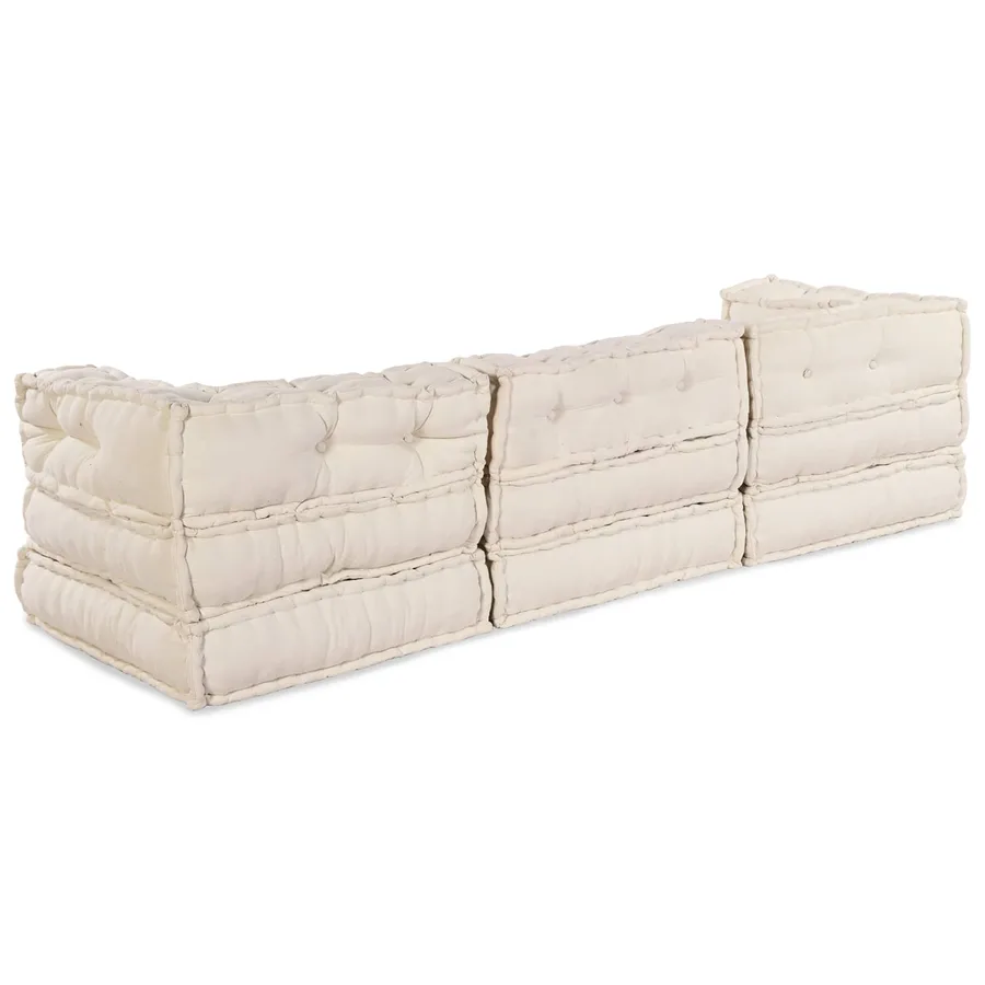 Unité de canapé modulaire 3 pcs Crème Tissu - 8