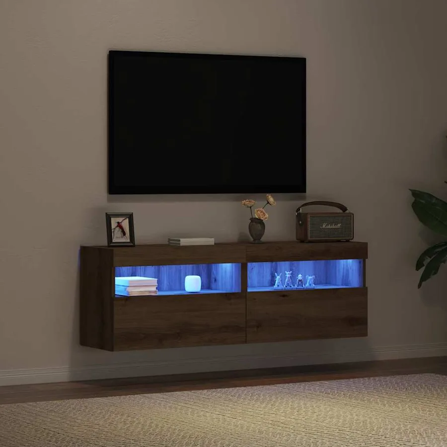 Meuble TV mural 2 pcs chêne artisanal Bois d'ingénierie - 6