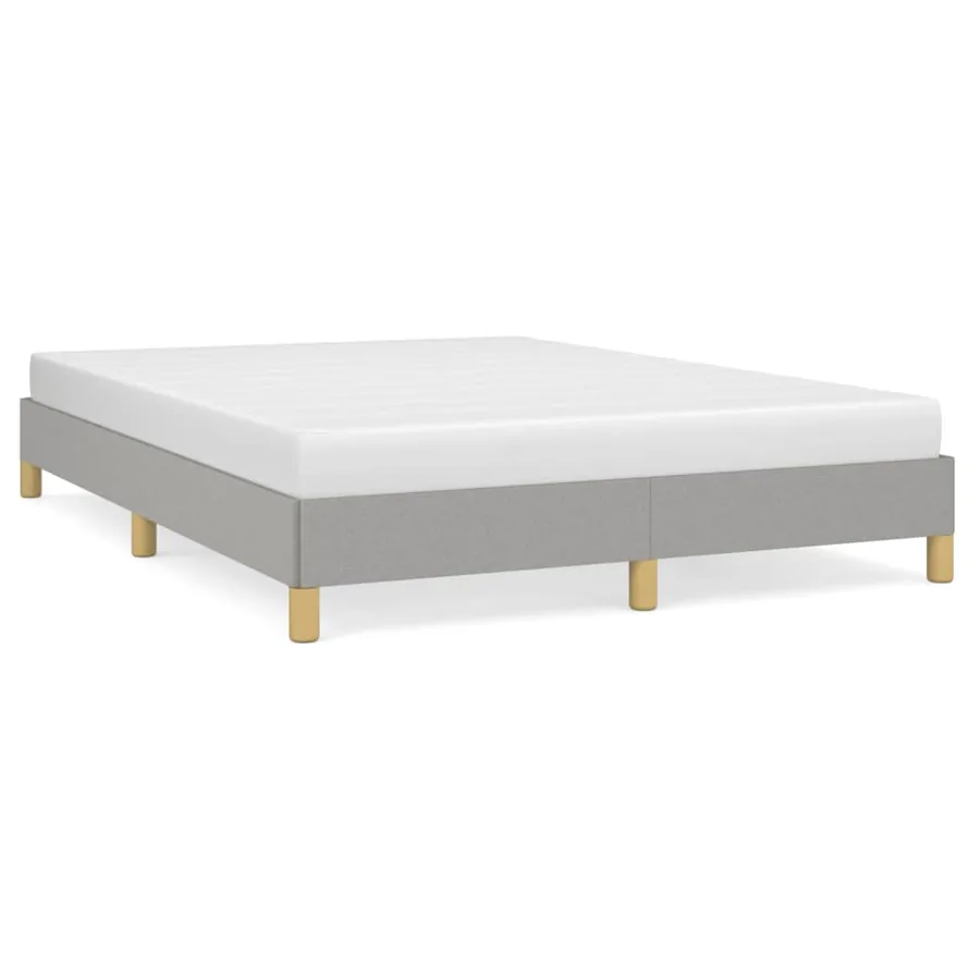 Cadre de lit sans matelas gris clair 140x190 cm tissu - 2