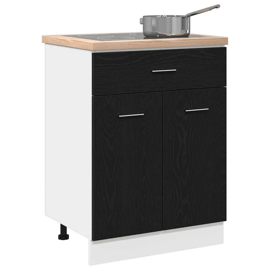 Armoire suspendue avec tiroir Chêne noir 60 x 46 x 81,5 cm - 3