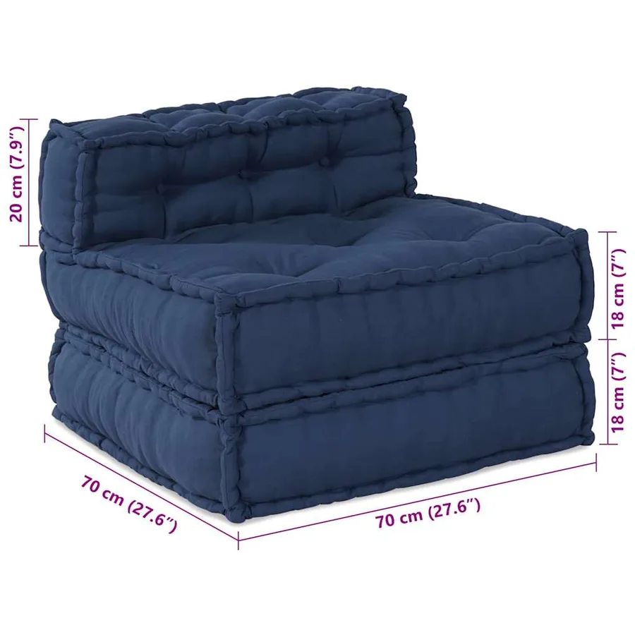 Unité de canapé modulaire 4 pcs Indigo Tissu - 15