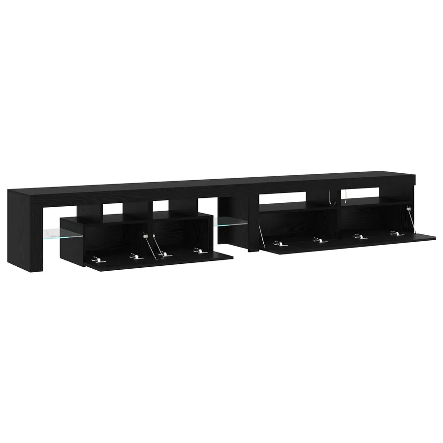 Meuble TV 3 pcs Chêne noir 260 x 37 x 40 cm Bois d'ingénierie - 6