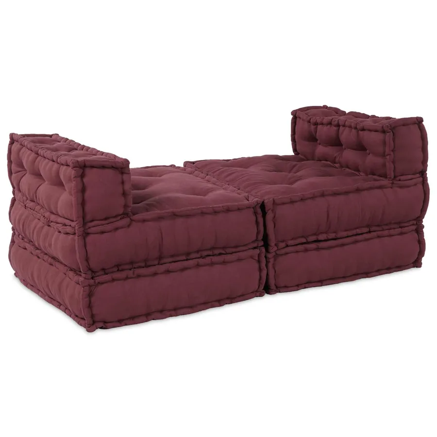 Unité de canapé modulaire 4 pcs Marron Tissu