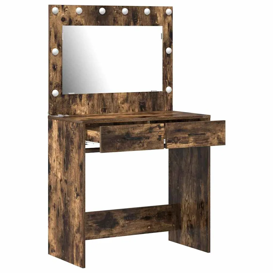 Table de Toilette avec tiroir Chêne fumé 78,5 x 41 x 135 cm - 4
