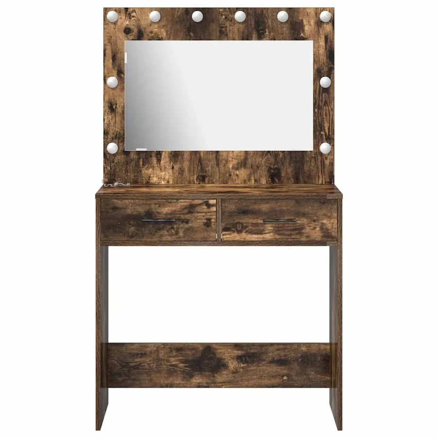 Table de Toilette avec tiroir Chêne fumé 78,5 x 41 x 135 cm - 5