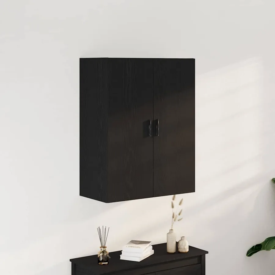 Meuble mural Chêne noir 69,5 x 34 x 180 cm Bois d'ingénierie