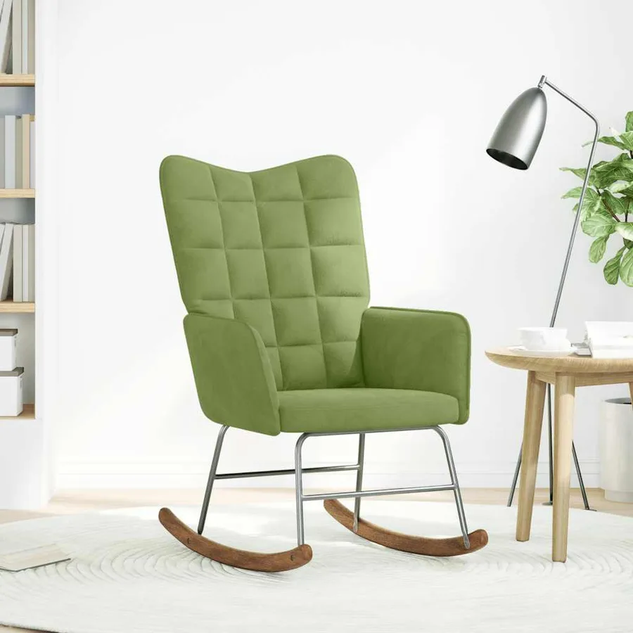 Chaise à bascule Vert clair Velours - 2