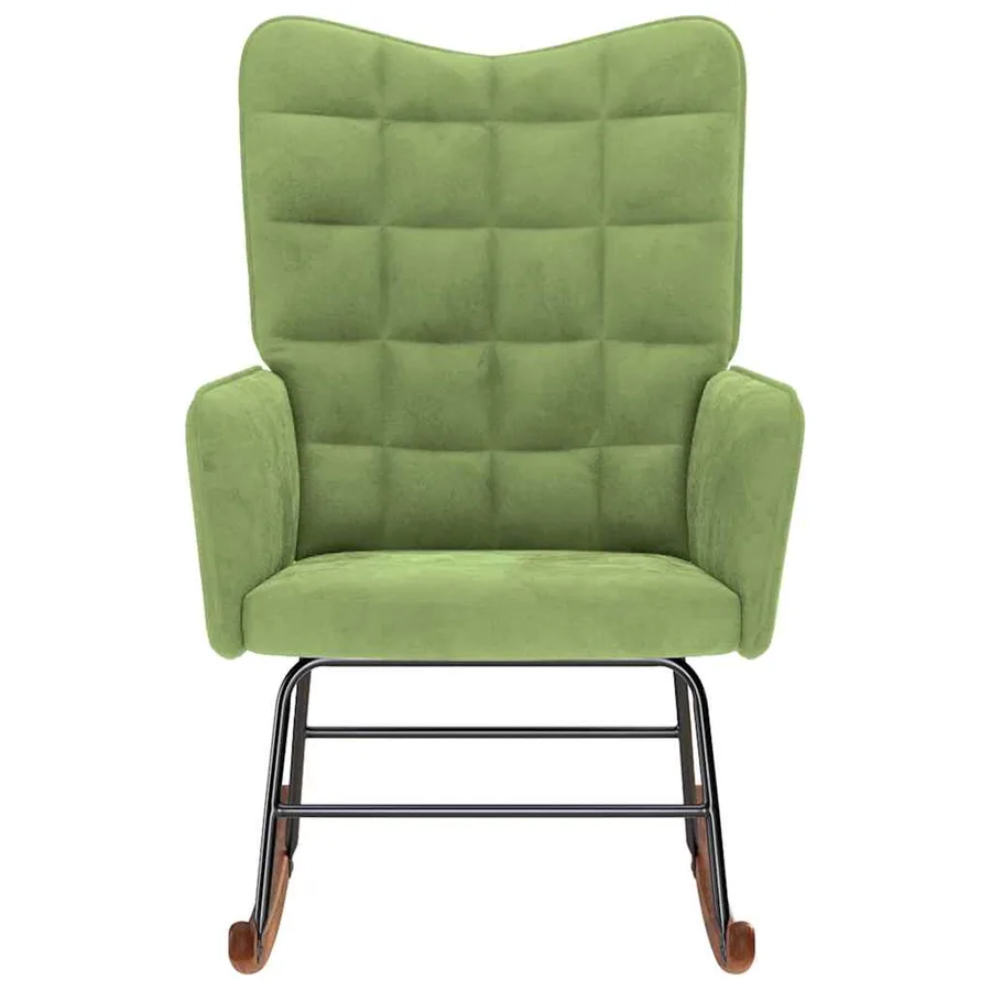 Chaise à bascule Vert clair Velours - 3