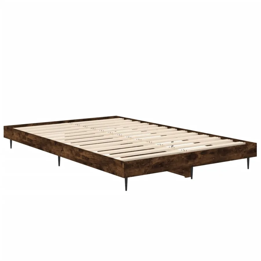 Cadre de lit sans matelas chêne fumé 120x190 cm bois ingénierie - 5
