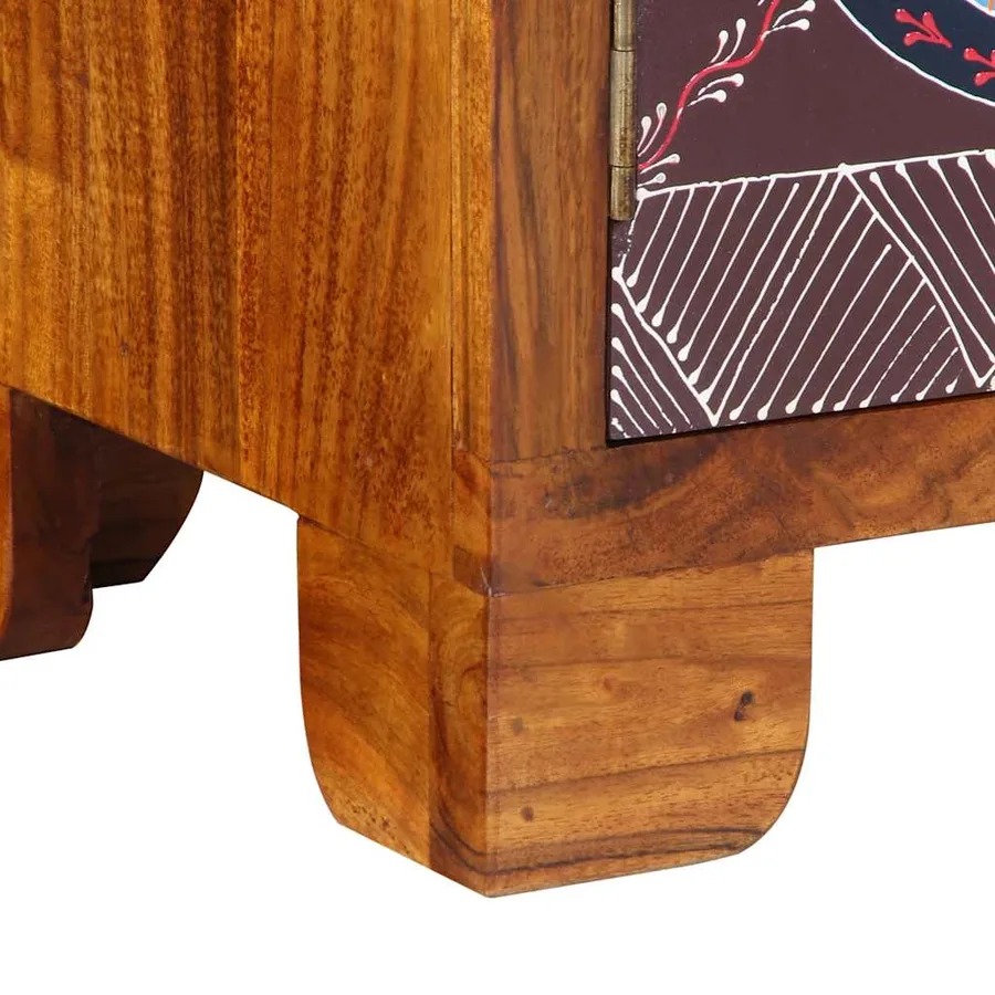 Meuble TV multicolore 90x30x45 bois massif d'acacia - 10