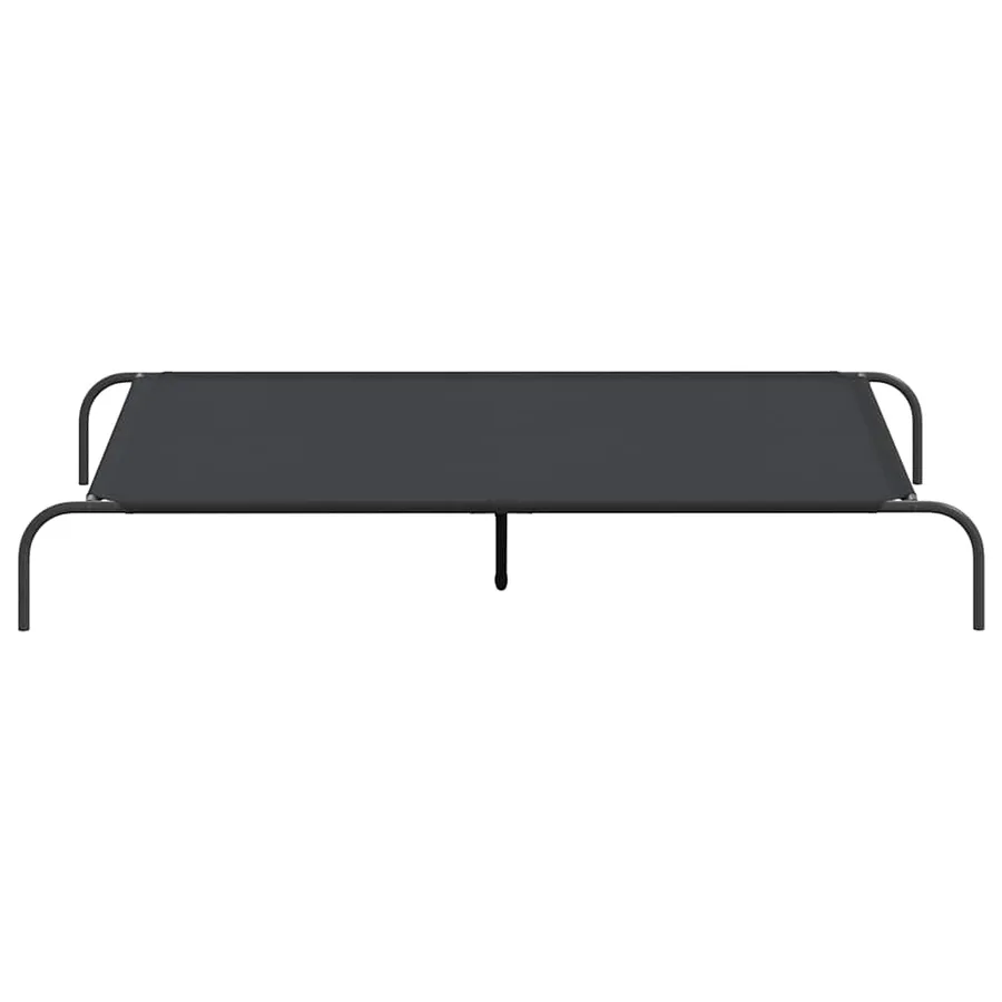 Lit surélevé pour chien noir 150x90x20 cm tissu oxford et acier - 4