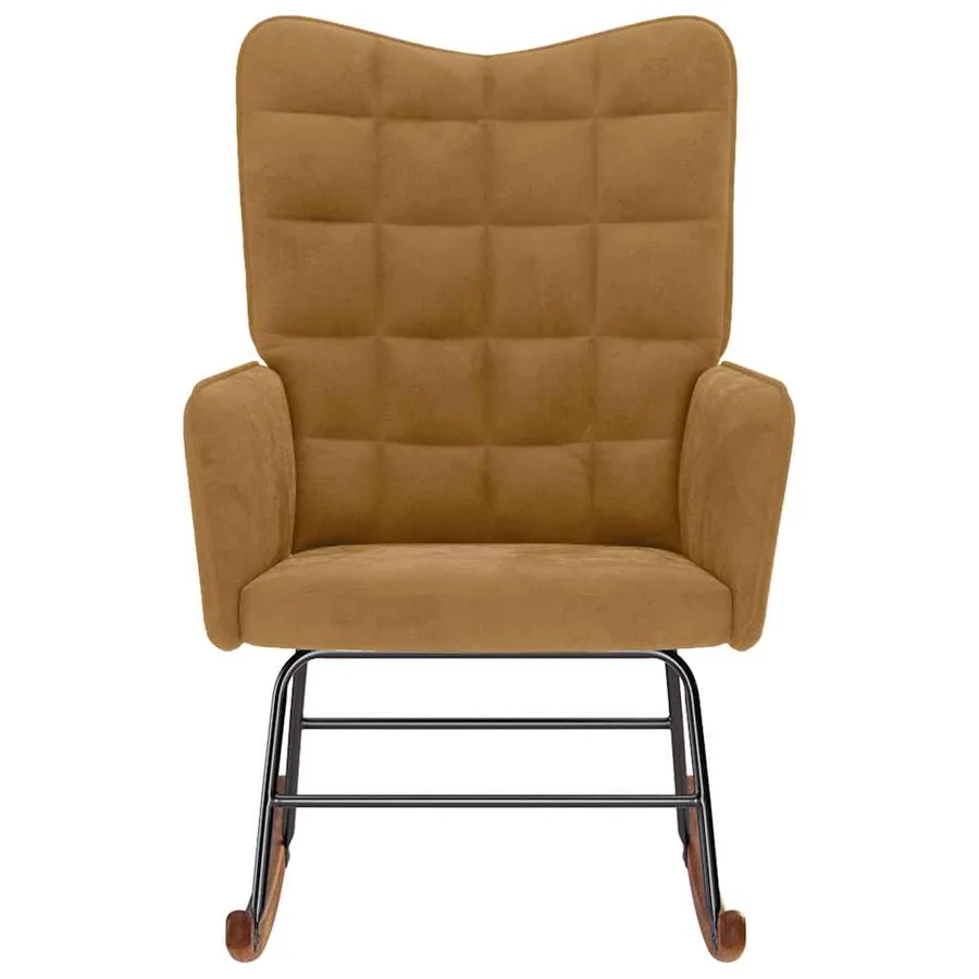 Chaise à bascule Marron Velours - 3