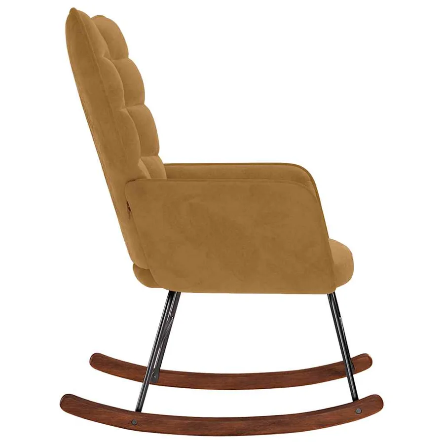 Chaise à bascule Marron Velours - 4