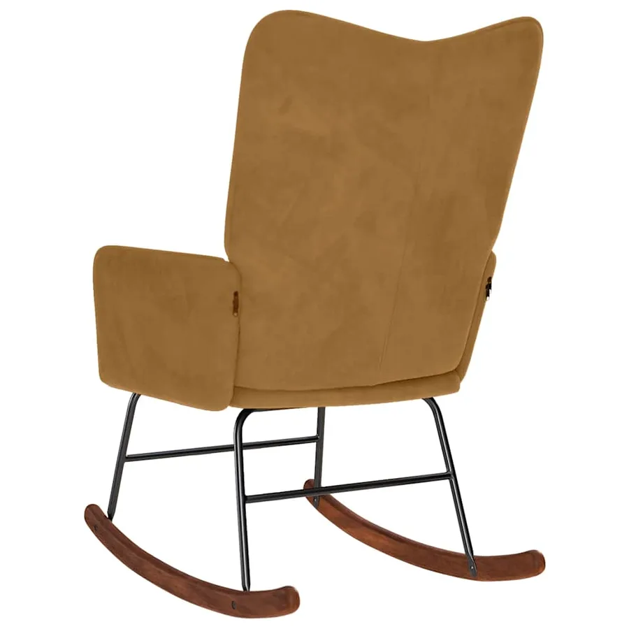 Chaise à bascule Marron Velours - 5