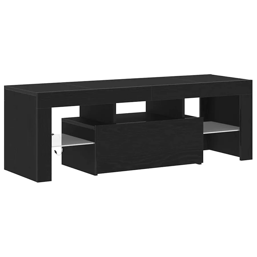 Meuble TV Chêne noir 120 x 35 x 40 cm Bois d'ingénierie - 5