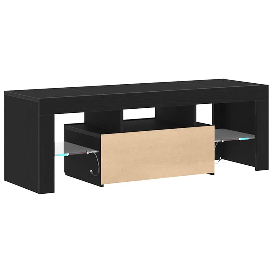 Meuble TV Chêne noir 120 x 35 x 40 cm Bois d'ingénierie - 9