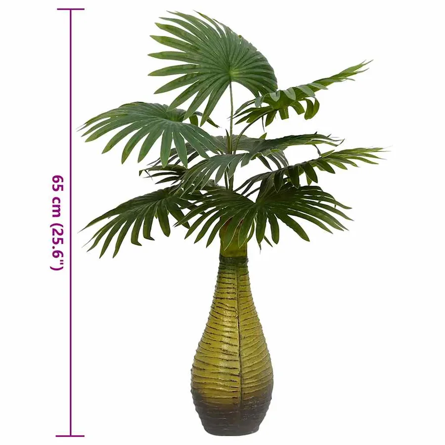 Palmier artificiel 9 feuilles 65 cm vert - 5