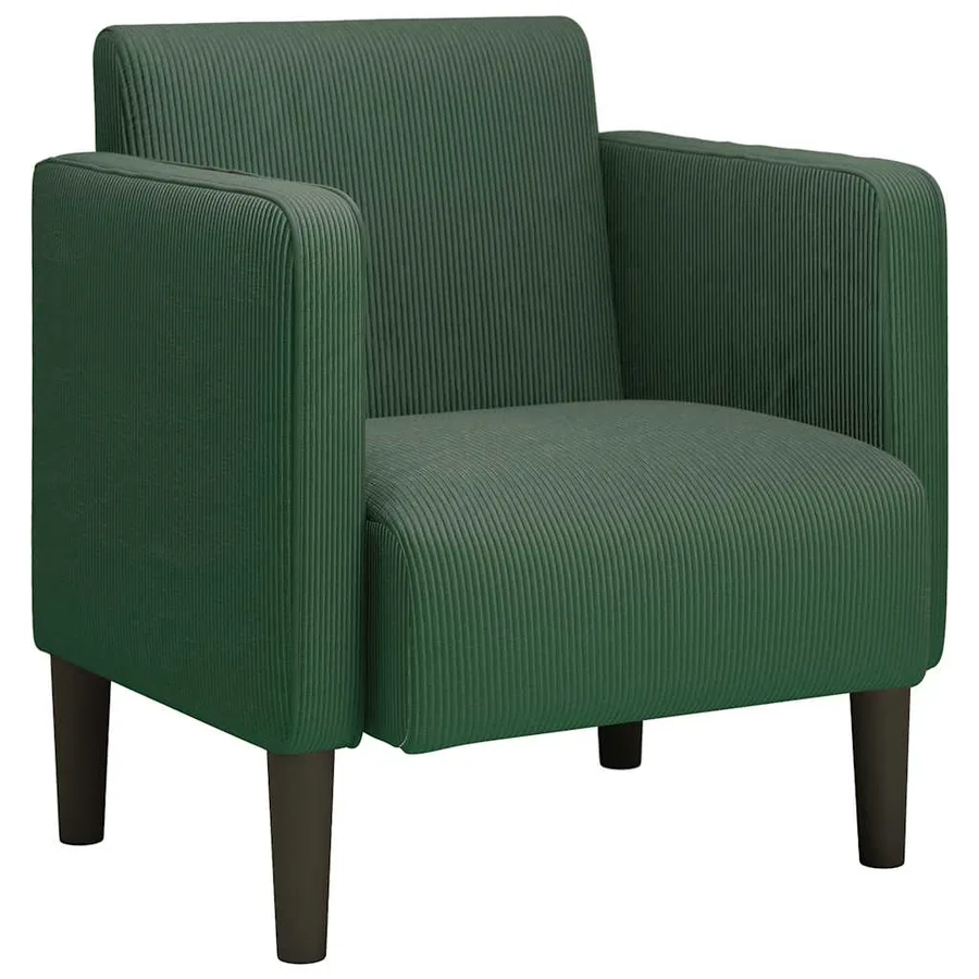 Canapé-chaise accoudoirs vert foncé 54 cm tissu velours côtelé - 2