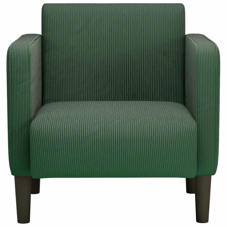 Canapé-chaise accoudoirs vert foncé 54 cm tissu velours côtelé - 3