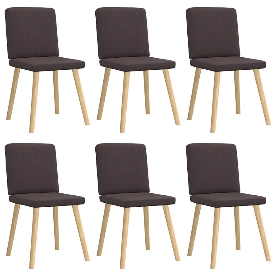 Chaises à manger lot de 6 marron foncé tissu - 2