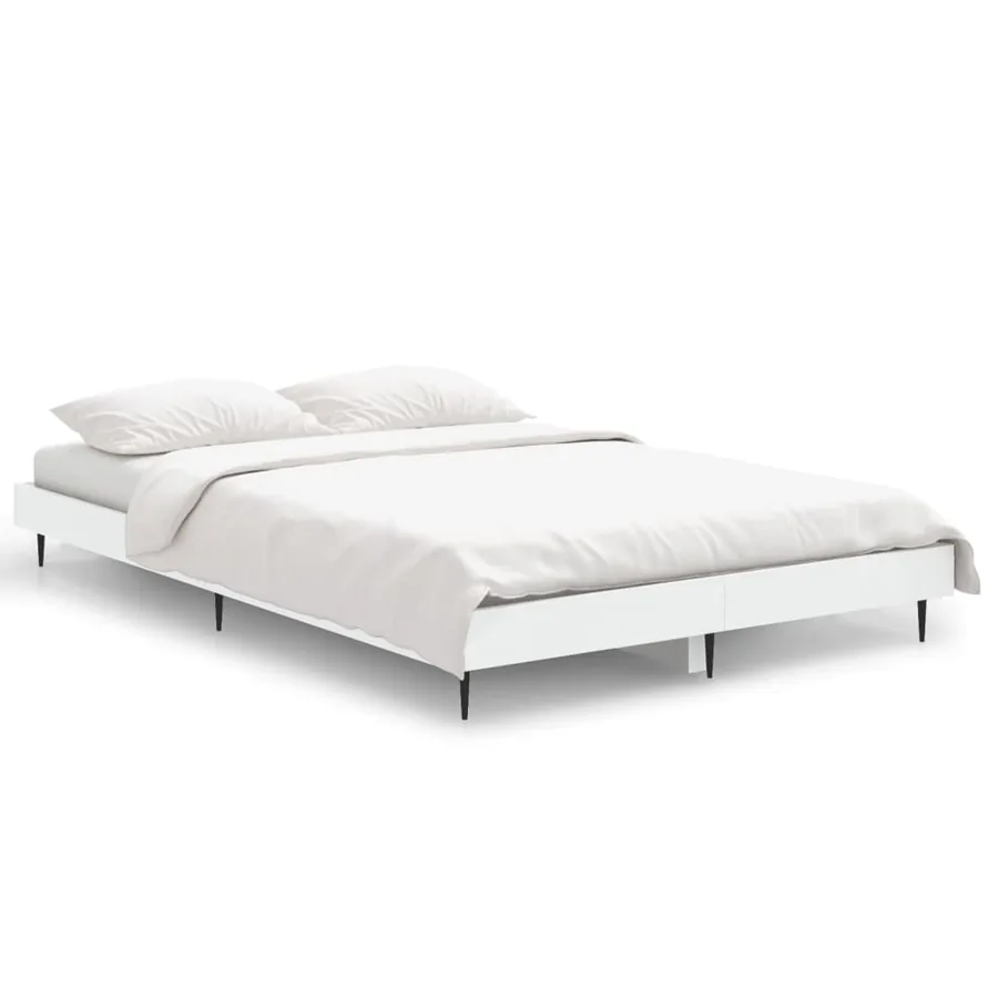 Cadre de lit sans matelas blanc 120x190 cm bois d'ingénierie - 2