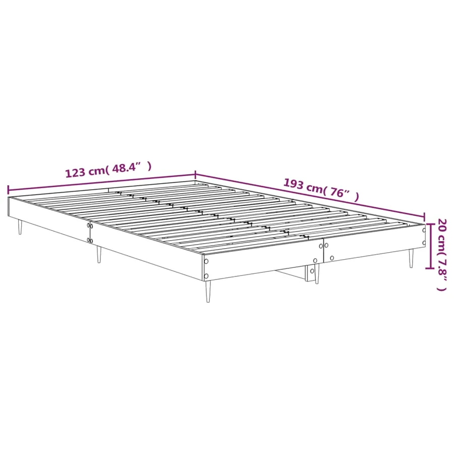 Cadre de lit sans matelas blanc 120x190 cm bois d'ingénierie - 9