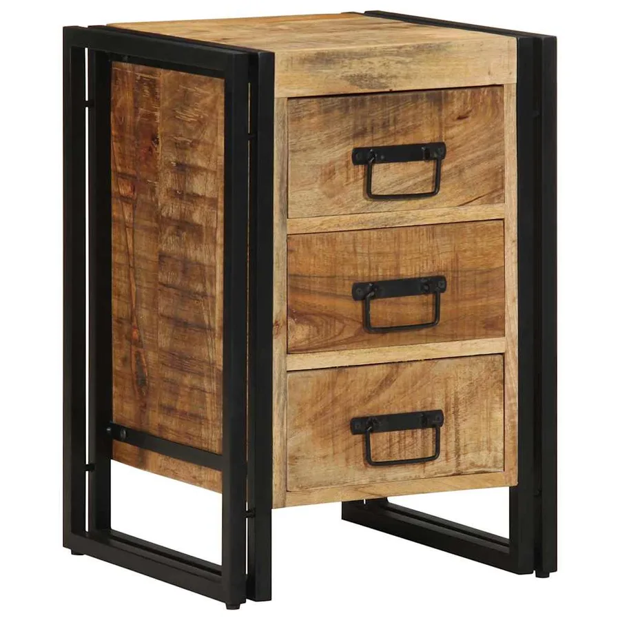 Cabinet de chevet Marron 40 x 40 x 59 cm Bois de mangue massif - 3