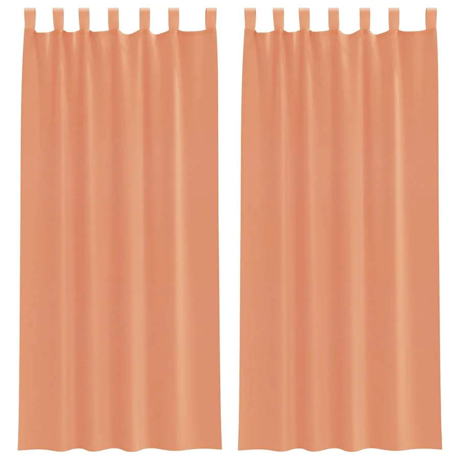 Rideaux en voile avec boucles 2 pcs terre cuite 140x245 cm - 2