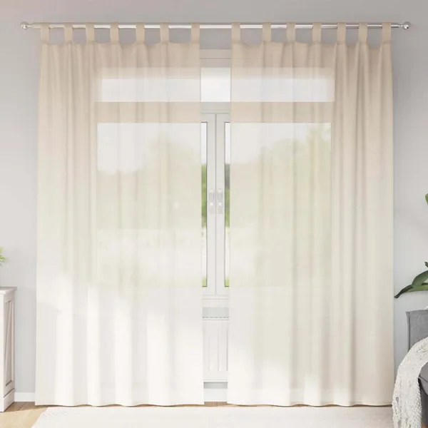 Rideaux en voile avec passants 2 pcs crème