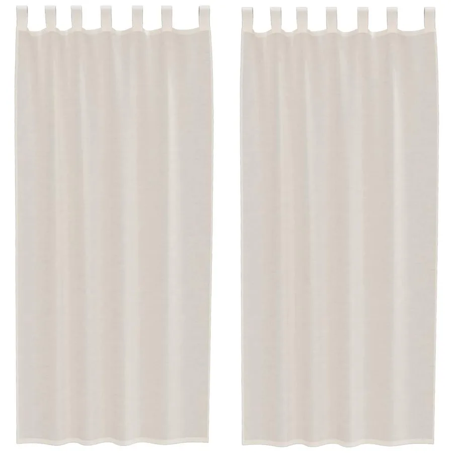 Rideaux en voile avec passants 2 pcs crème - 2
