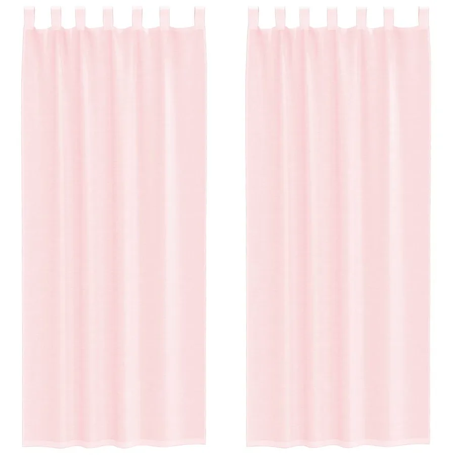 Rideaux en voile avec passe-tringles 2 pcs rose clair - 2
